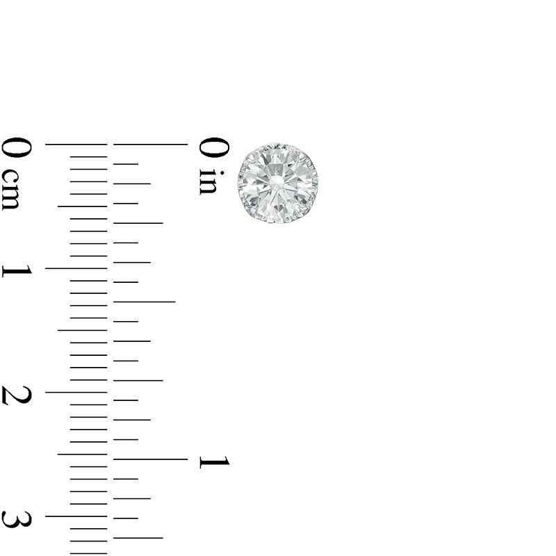 Main Image 3 of Peoples 100-Year Anniversary 0.75 CT. T.W. Certified Canadian Diamond Solitaire Stud Earrings in 14K White Gold (I/I1)