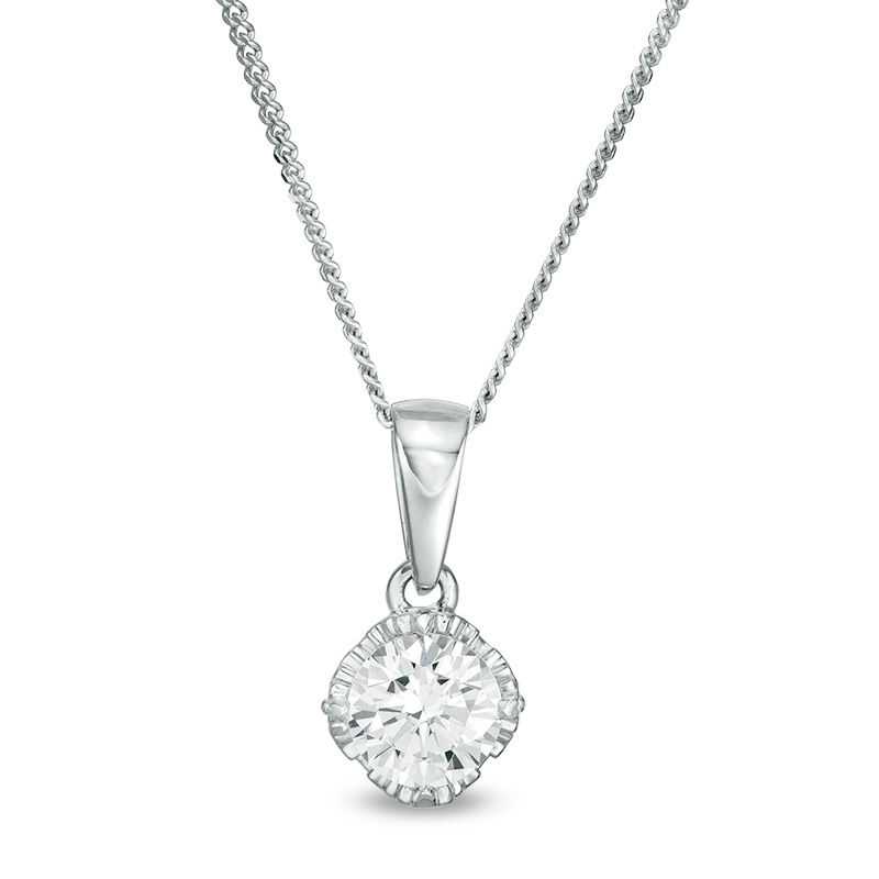Peoples 100-Year Anniversary 0.50 CT. Certified Canadian Diamond Solitaire Pendant in 14K White Gold (I/I1)