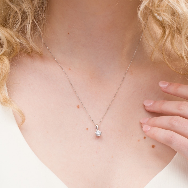 Peoples 100-Year Anniversary 0.50 CT. Certified Canadian Diamond Solitaire Pendant in 14K White Gold (I/I1)
