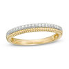 Thumbnail Image 0 of 0.116 CT. T.W. Diamond and Beaded Double Row Stacked Ring in 10K Gold