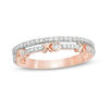 Thumbnail Image 0 of 0.24 CT. T.W. Diamond "XO" Station Double Row Stacked Ring in 10K Rose Gold