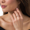 Thumbnail Image 1 of 0.24 CT. T.W. Diamond "XO" Station Double Row Stacked Ring in 10K Rose Gold