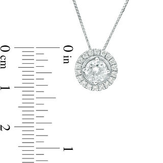 1.00 CT. T.W. Diamond Frame Pendant in 14K White Gold
