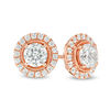 Thumbnail Image 1 of 2.00 CT. T.W. Diamond Frame Stud Earrings in 14K Rose Gold