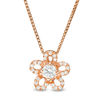 Thumbnail Image 1 of 0.25 CT. T.W. Diamond Flower Pendant in 10K Rose Gold