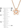 Thumbnail Image 3 of 0.25 CT. T.W. Diamond Flower Pendant in 10K Rose Gold