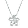 Thumbnail Image 0 of 0.25 CT. T.W. Diamond Flower Pendant in 10K White Gold