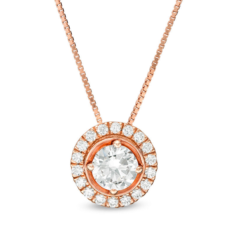 1.00 CT. T.W. Diamond Frame Pendant in 14K Rose Gold