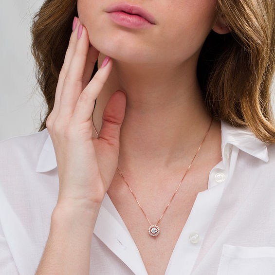 1.00 CT. T.W. Diamond Frame Pendant in 14K Rose Gold 1.00 CT. T.W. Diamond Frame Pendant in 14K Rose Gold