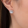 Thumbnail Image 2 of 2.00 CT. T.W. Diamond Frame Stud Earrings in 14K White Gold