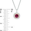 Thumbnail Image 2 of EFFY™ Collection 5.0mm Ruby and 0.13 CT. T.W. Diamond Double Frame Pendant in 14K Two-Tone Gold