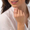 Thumbnail Image 2 of EFFY™ Collection Ruby and 0.23 CT. T.W. Diamond Alternating Stackable Ring in 14K Gold