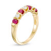 Thumbnail Image 2 of EFFY™ Collection Ruby and 0.23 CT. T.W. Diamond Alternating Stackable Ring in 14K Gold