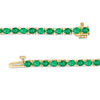 Thumbnail Image 2 of EFFY™ Collection Oval Emerald Tennis Bracelet in 14K Gold