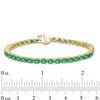 Thumbnail Image 3 of EFFY™ Collection Oval Emerald Tennis Bracelet in 14K Gold