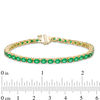 Thumbnail Image 4 of EFFY™ Collection Oval Emerald Tennis Bracelet in 14K Gold