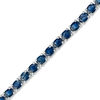 Thumbnail Image 0 of EFFY™ Collection Oval Blue Sapphire Tennis Bracelet in 14K White Gold