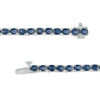 Thumbnail Image 3 of EFFY™ Collection Oval Blue Sapphire Tennis Bracelet in 14K White Gold