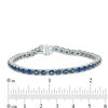 Thumbnail Image 3 of EFFY™ Collection Oval Blue Sapphire Tennis Bracelet in 14K White Gold