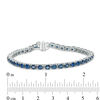 Thumbnail Image 4 of EFFY™ Collection Oval Blue Sapphire Tennis Bracelet in 14K White Gold