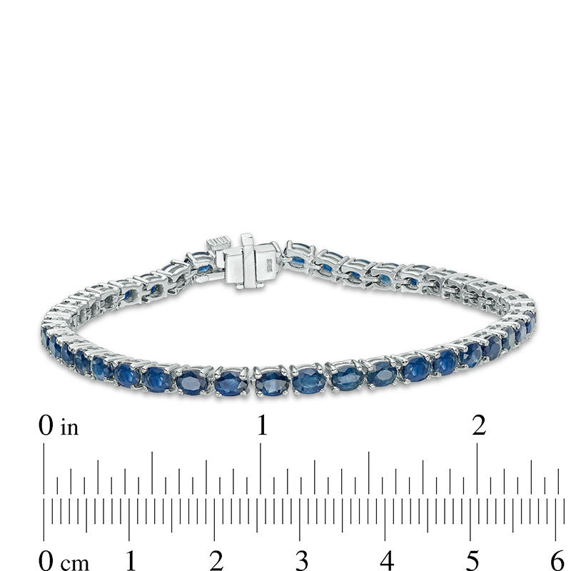 EFFY™ Collection Oval Blue Sapphire Tennis Bracelet in 14K White Gold