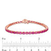 Thumbnail Image 4 of EFFY™ Collection Oval Ruby Tennis Bracelet in 14K Rose Gold