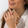 Thumbnail Image 1 of EFFY™ Collection Pear-Shaped Ruby and 0.07 CT. T.W. Diamond Frame Ring in 14K Rose Gold