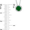 Thumbnail Image 3 of EFFY™ Collection 6.0mm Emerald and 0.08 CT. T.W. Diamond Frame Pendant in 14K White Gold