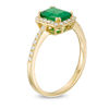 Thumbnail Image 2 of EFFY™ Collection Emerald-Cut Emerald and 0.20 CT. T.W. Diamond Frame Ring in 14K Gold