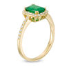 Thumbnail Image 3 of EFFY™ Collection Emerald-Cut Emerald and 0.20 CT. T.W. Diamond Frame Ring in 14K Gold