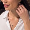 Thumbnail Image 2 of EFFY™ Collection 6.0mm Blue Sapphire and 0.10 CT. T.W. Diamond Frame and Station Necklace in 14K White Gold