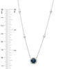 Thumbnail Image 2 of EFFY™ Collection 6.0mm Blue Sapphire and 0.10 CT. T.W. Diamond Frame and Station Necklace in 14K White Gold