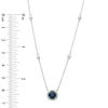 Thumbnail Image 3 of EFFY™ Collection 6.0mm Blue Sapphire and 0.10 CT. T.W. Diamond Frame and Station Necklace in 14K White Gold