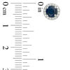 Thumbnail Image 3 of EFFY™ Collection 5.0mm Blue Sapphire and 0.12 CT. T.W. Diamond Frame Stud Earrings in 14K White Gold