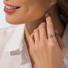 Thumbnail Image 1 of EFFY™ Collection Pear-Shaped Aquamarine and 0.07 CT. T.W. Diamond Ring in 14K White Gold