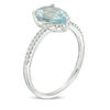 Thumbnail Image 2 of EFFY™ Collection Pear-Shaped Aquamarine and 0.07 CT. T.W. Diamond Ring in 14K White Gold