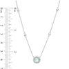 Thumbnail Image 3 of EFFY™ Collection 6.0mm Aquamarine and 0.10 CT. T.W. Diamond Frame and Station Necklace in 14K White Gold
