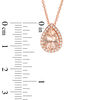Thumbnail Image 2 of EFFY™ Collection Pear-Shaped Morganite and 0.10 CT. T.W. Diamond Frame Pendant in 14K Rose Gold