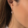 Thumbnail Image 1 of EFFY™ Collection Pear-Shaped Morganite and 0.25 CT. T.W. Diamond Frame Drop Earrings in 14K Rose Gold