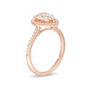 Thumbnail Image 2 of EFFY™ Collection Pear-Shaped Morganite and 0.20 CT. T.W. Diamond Frame Ring in 14K Rose Gold