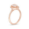 EFFY™ Collection Pear-Shaped Morganite and 0.20 CT. T.W. Diamond Frame Ring in 14K Rose Gold