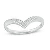 Thumbnail Image 0 of 0.04 CT. T.W. Diamond Chevron Ring in Sterling Silver