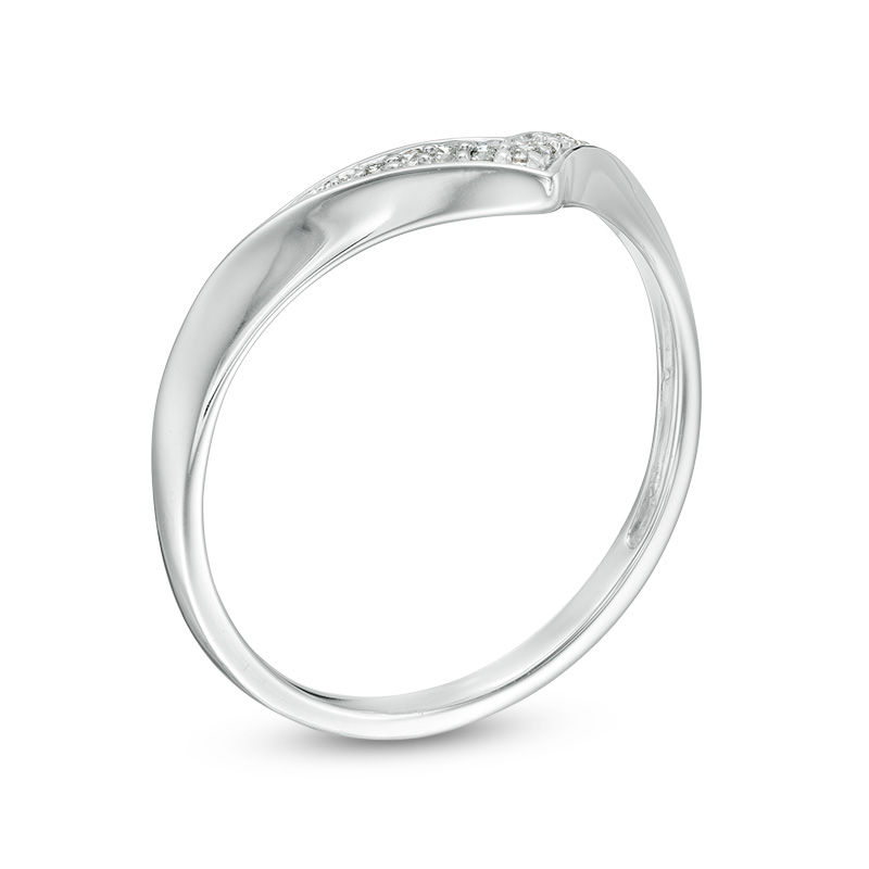 0.04 CT. T.W. Diamond Chevron Ring in Sterling Silver