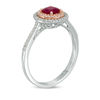 Thumbnail Image 2 of EFFY™ Collection 5.0mm Ruby and 0.20 CT. T.W. Diamond Double Frame Ring in 14K Two-Tone Gold
