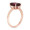 Thumbnail Image 2 of EFFY™ Collection Emerald-Cut Rhodolite Garnet and 0.07 CT. T.W. Diamond Ring in 14K Rose Gold