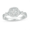 Thumbnail Image 1 of 0.115 CT. T.W. Composite Diamond Cushion Frame Vintage-Style Ring in Sterling Silver