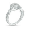 Thumbnail Image 2 of 0.115 CT. T.W. Composite Diamond Cushion Frame Vintage-Style Ring in Sterling Silver