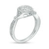 Thumbnail Image 3 of 0.115 CT. T.W. Composite Diamond Cushion Frame Vintage-Style Ring in Sterling Silver