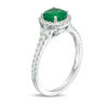 Thumbnail Image 3 of EFFY™ Collection 6.5mm Emerald and 0.33 CT. T.W. Diamond Frame Ring in 14K White Gold