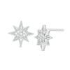 Thumbnail Image 0 of 0.086 CT. T.W. Composite Diamond Starburst Stud Earrings in 10K White Gold